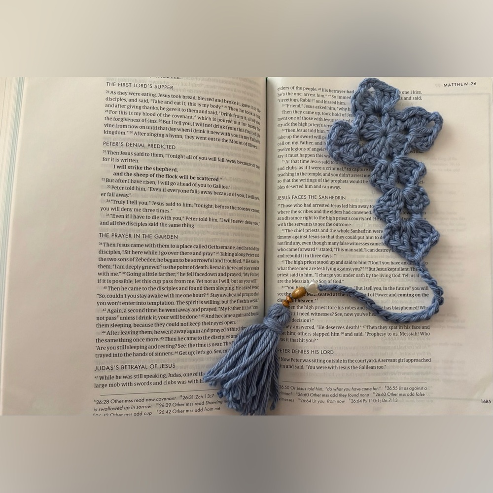 Handcrafted Blue Cross Bookmark✝️💕 - Picture 2 of 3